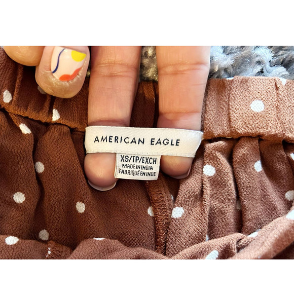 American Eagle Brown Polka Dot Ruffle Shorts Womens Size XS - Picture 4 of 8